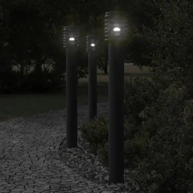 Lámpara de suelo de exterior acero inoxidable negro 110 cm de , Iluminación de exterior - Ref: Foro24-4006363, Precio: 57,61 ...
