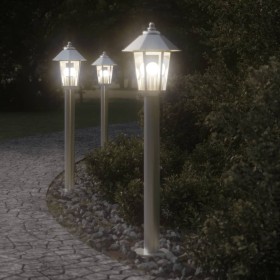 Outdoor floor lamps, 3 units, stainless steel, 80 cm by , Outdoor lighting - Ref: Foro24-4006382, Price: 106,25 €, Discount: %