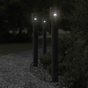 Outdoor floor lamps with plug 3 pcs black steel 110 cm by , Outdoor lighting - Ref: Foro24-4006380, Price: 157,87 €, Discount: %