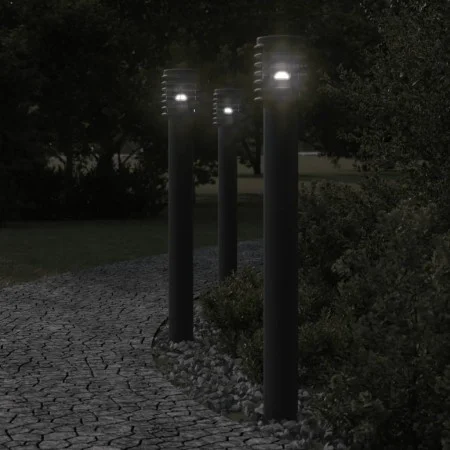 Außen-Stehlampen mit Stecker, 3 Stück, Schwarz, 110 cm, aus Stahl. von , Außenbeleuchtung - Ref: Foro24-4006380, Preis: 155,5...
