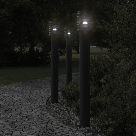 Außen-Stehlampen mit Stecker, 3 Stück, Schwarz, 110 cm, aus Stahl. von , Außenbeleuchtung - Ref: Foro24-4006380, Preis: 157,8...