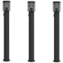Außen-Stehlampen mit Stecker, 3 Stück, Schwarz, 110 cm, aus Stahl. von , Außenbeleuchtung - Ref: Foro24-4006380, Preis: 155,5...