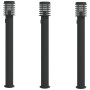 Außen-Stehlampen mit Stecker, 3 Stück, Schwarz, 110 cm, aus Stahl. von , Außenbeleuchtung - Ref: Foro24-4006380, Preis: 157,8...