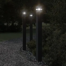 Outdoor floor lamps with sensor 3 units black aluminum 110 cm by , Outdoor lighting - Ref: Foro24-4006404, Price: 155,21 €, D...