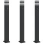 Außen-Stehlampen mit Sensor, 3 Stück, Schwarz, aus Aluminium, 110 cm. von , Außenbeleuchtung - Ref: Foro24-4006404, Preis: 15...