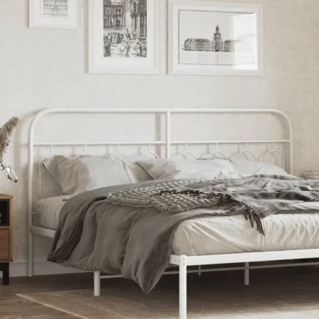 Cabecero de metal blanco 183 cm de , Cabeceros y pies de cama - Ref: Foro24-377202, Precio: 40,93 €, Descuento: %