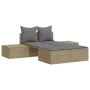 Double sun lounger with beige synthetic rattan cushions by , Loungers - Ref: Foro24-368392, Price: 309,75 €, Discount: %