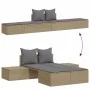 Double sun lounger with beige synthetic rattan cushions by , Loungers - Ref: Foro24-368392, Price: 309,75 €, Discount: %