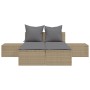 Doppel-Liegestuhl mit beigen Kunststoff-Rattan-Kissen. von , Liegen - Ref: Foro24-368392, Preis: 297,16 €, Rabatt: %