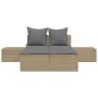 Double sun lounger with beige synthetic rattan cushions by , Loungers - Ref: Foro24-368392, Price: 309,75 €, Discount: %