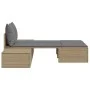 Double sun lounger with beige synthetic rattan cushions by , Loungers - Ref: Foro24-368392, Price: 309,75 €, Discount: %