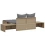 Doppel-Liegestuhl mit beigen Kunststoff-Rattan-Kissen. von , Liegen - Ref: Foro24-368392, Preis: 297,16 €, Rabatt: %