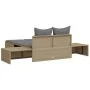 Double sun lounger with beige synthetic rattan cushions by , Loungers - Ref: Foro24-368392, Price: 309,75 €, Discount: %