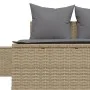 Double sun lounger with beige synthetic rattan cushions by , Loungers - Ref: Foro24-368392, Price: 309,75 €, Discount: %