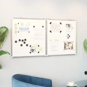 Folding magnetic whiteboard aluminum 120x60x1.7 cm by , Exhibition panels - Ref: Foro24-4005355, Price: 55,22 €, Discount: %