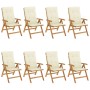 Reclining garden chairs and 8 solid teak wood cushions by , Garden chairs - Ref: Foro24-3196525, Price: 1,00 €, Discount: %