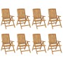 Reclining garden chairs and 8 solid teak wood cushions by , Garden chairs - Ref: Foro24-3196525, Price: 1,00 €, Discount: %