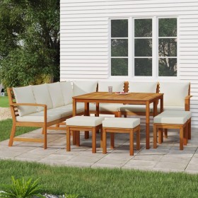 Juego comedor jardín con cojines 11 piezas madera maciza acacia de , Conjuntos de jardín - Ref: Foro24-3154972, Precio: 996,3...