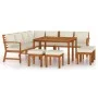 Garden dining set with cushions, 11 pieces, solid acacia wood. by , Garden sets - Ref: Foro24-3154972, Price: 979,76 €, Disco...