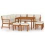 Juego comedor jardín con cojines 11 piezas madera maciza acacia de , Conjuntos de jardín - Ref: Foro24-3154972, Precio: 996,3...