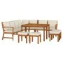 Garden dining set with cushions, 11 pieces, solid acacia wood. by , Garden sets - Ref: Foro24-3154972, Price: 979,76 €, Disco...