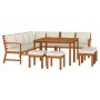 Juego comedor jardín con cojines 11 piezas madera maciza acacia de , Conjuntos de jardín - Ref: Foro24-3154972, Precio: 996,3...