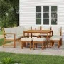 Gartenspeiseset mit 11 massiven Akazienholzstühlen und Kissen. von , Gartensets - Ref: Foro24-3154972, Preis: 978,06 €, Rabat...