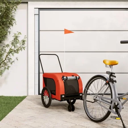 Bicycle pet trailer, iron frame, Oxford fabric, orange and black. by , pet strollers - Ref: Foro24-94019, Price: 118,77 €, Di...