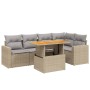Gartensofa-Set mit 6-teiligen Kissen aus synthetischem Rattan in Beige. von , Gartensets - Ref: Foro24-3271304, Preis: 424,24...