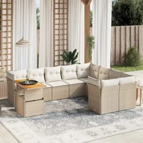 Garden sofa set with beige cushions, 10 pieces, made of synthetic rattan. by , Garden sets - Ref: Foro24-3271016, Price: 698,...