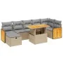 Garden sofa set with beige cushions, 8 pieces, PE rattan. by , Garden sets - Ref: Foro24-3276258, Price: 543,79 €, Discount: %
