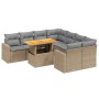 Garden sofa set 9 pieces with beige synthetic rattan cushions by , Garden sets - Ref: Foro24-3271241, Price: 556,37 €, Discou...