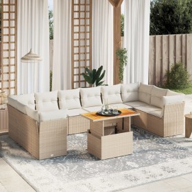 11-piece garden sofa set with beige synthetic rattan cushions by , Garden sets - Ref: Foro24-3271023, Price: 731,58 €, Discou...