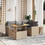 Garden sofa set with 5-piece synthetic rattan beige cushions by , Garden sets - Ref: Foro24-3271297, Price: 372,43 €, Discoun...