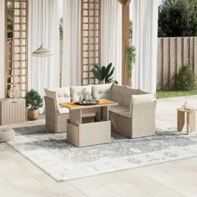 Juego de sofás jardín con cojines 5 pzas ratán sintético beige de , Conjuntos de jardín - Ref: Foro24-3270827, Precio: 466,76...