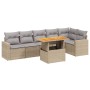 Gartensofagarnitur 7-teilig mit Kissen aus synthetischem Rattan in Beige. von , Gartensets - Ref: Foro24-3271325, Preis: 481,...