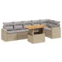 Set sofás de jardín 7 piezas y cojines ratán sintético beige de , Conjuntos de jardín - Ref: Foro24-3271325, Precio: 483,65 €...