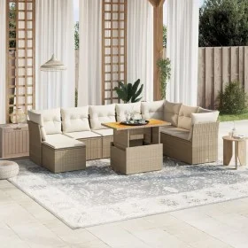 Garden sofa set 9 pieces with beige synthetic rattan cushions by , Garden sets - Ref: Foro24-3270974, Price: 632,56 €, Discou...