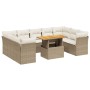 Gartensofa-Set mit 10-teiligen beigen Kissen aus synthetischem Rattan. von , Gartensets - Ref: Foro24-3270995, Preis: 683,87 ...