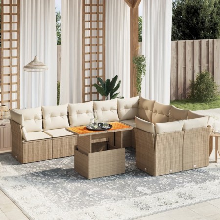 Garden sofa set with beige cushions, 10 pieces, made of synthetic rattan. by , Garden sets - Ref: Foro24-3271009, Price: 660,...