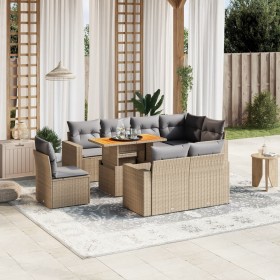 Garden sofa set 9 pieces with beige synthetic rattan cushions by , Garden sets - Ref: Foro24-3271409, Price: 633,60 €, Discou...