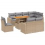 Gartensofagarnitur 9-teilig mit Kissen aus synthetischem Rattan in Beige. von , Gartensets - Ref: Foro24-3271409, Preis: 634,...