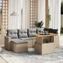 Set of 7-piece garden sofas and beige synthetic rattan cushions by , Garden sets - Ref: Foro24-3271416, Price: 464,04 €, Disc...
