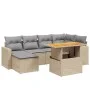 Set of 7-piece garden sofas and beige synthetic rattan cushions by , Garden sets - Ref: Foro24-3271416, Price: 464,04 €, Disc...