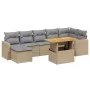 Garden sofa set with beige cushions, 8 pieces, PE rattan. by , Garden sets - Ref: Foro24-3271423, Price: 525,79 €, Discount: %