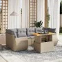Set of 7-piece garden sofas and beige synthetic rattan cushions by , Garden sets - Ref: Foro24-3272095, Price: 503,25 €, Disc...
