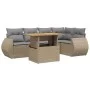 Garden sofa set with 6-piece synthetic rattan beige cushions by , Garden sets - Ref: Foro24-3272186, Price: 449,81 €, Discoun...