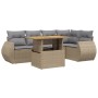 Gartensofa-Set mit 6-teiligen Kissen aus synthetischem Rattan in Beige. von , Gartensets - Ref: Foro24-3272186, Preis: 437,28...