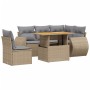 Garden sofa set with 6-piece synthetic rattan beige cushions by , Garden sets - Ref: Foro24-3272200, Price: 436,80 €, Discoun...
