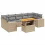 Juego de sofás de jardín con cojines beige 8 pzas ratán PE de , Conjuntos de jardín - Ref: Foro24-3272550, Precio: 579,20 €, ...